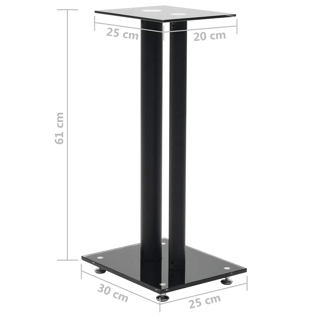 50673 vidaXL Speaker Stands 2 pcs Tempered Glass 2 Pillars Design Black