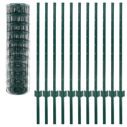 142815 vidaXL Euro Fence Steel 20x1 m Green 142815 vidaXL Euro Fence Steel 20x1 m Green