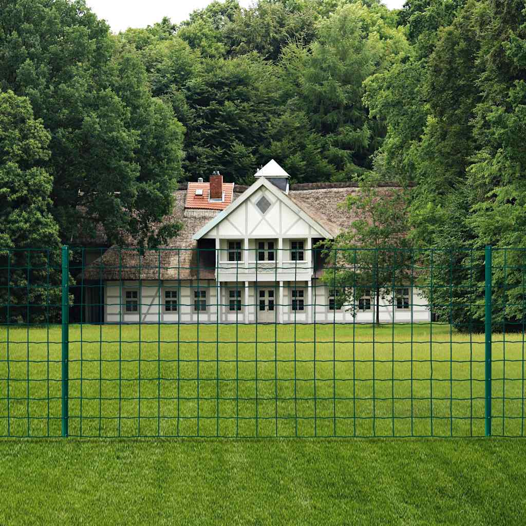 142815 vidaXL Euro Fence Steel 20x1 m Green