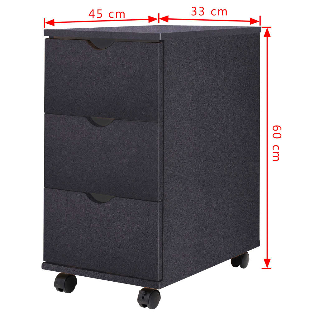 245726 vidaXL Drawer Unit 33x45x60 cm Black