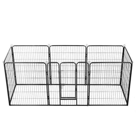 Dog Playpen 8 Panels Steel 80x100 cm Black Dog Playpen 8 Panels Steel 80x100 cm Black