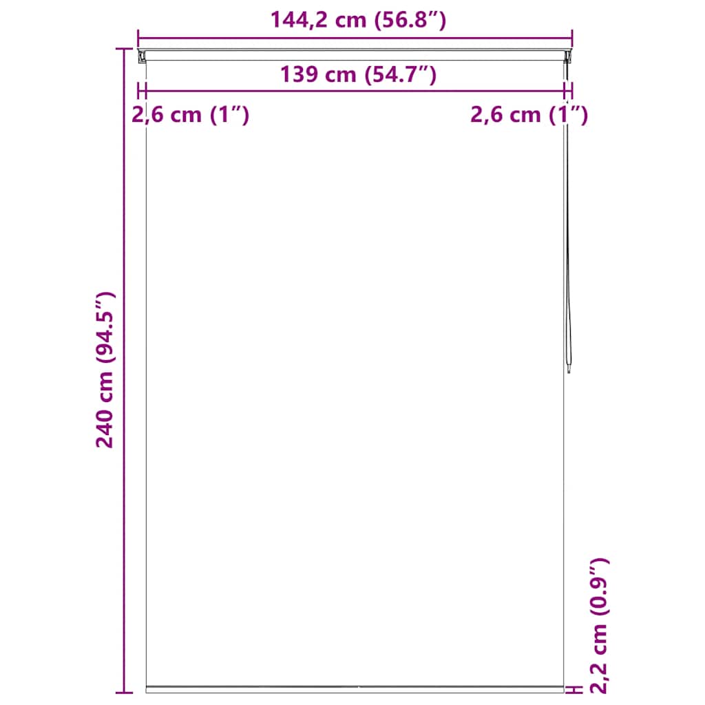 142874 vidaXL Shower Roller Blind 140x240 cm Splash