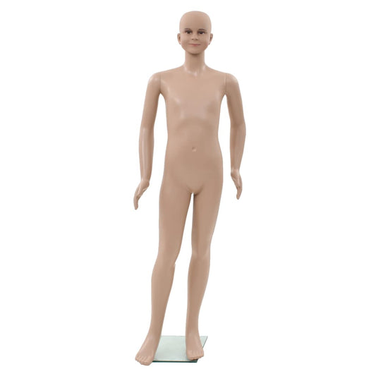 Full Body Child Mannequin with Glass Base Beige 140 cm Full Body Child Mannequin with Glass Base Beige 140 cm