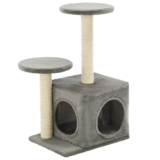 Cat Tree with Sisal Scratching Posts 60 cm Grey Cat Tree with Sisal Scratching Posts 60 cm Grey