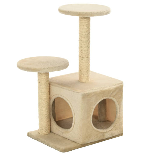 Cat Tree with Sisal Scratching Posts 60 cm Beige Cat Tree with Sisal Scratching Posts 60 cm Beige