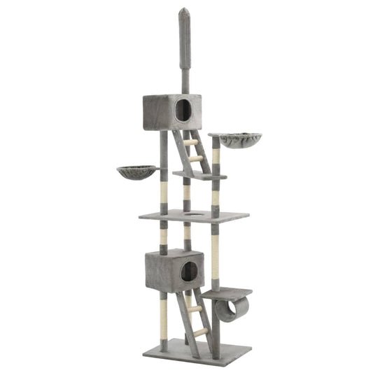 Cat Tree with Sisal Scratching Posts 230-260 cm Grey Cat Tree with Sisal Scratching Posts 230-260 cm Grey