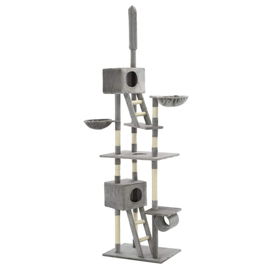 170522 vidaXL Cat Tree with Sisal Scratching Posts 230-260 cm Grey 170522 vidaXL Cat Tree with Sisal Scratching Posts 230-260 cm Grey