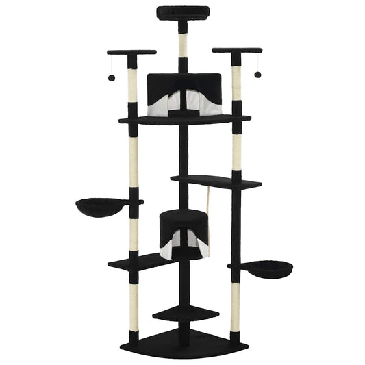 170530 vidaXL Cat Tree with Sisal Scratching Posts 203 cm Black and White 170530 vidaXL Cat Tree with Sisal Scratching Posts 203 cm Black and White