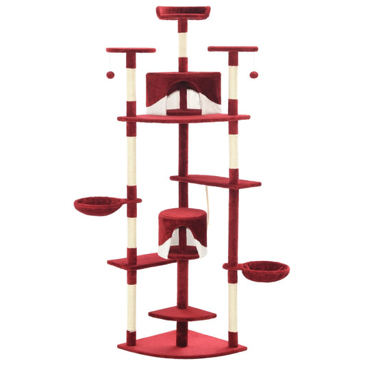 170531 vidaXL Cat Tree with Sisal Scratching Posts 203 cm Red and White 170531 vidaXL Cat Tree with Sisal Scratching Posts 203 cm Red and White