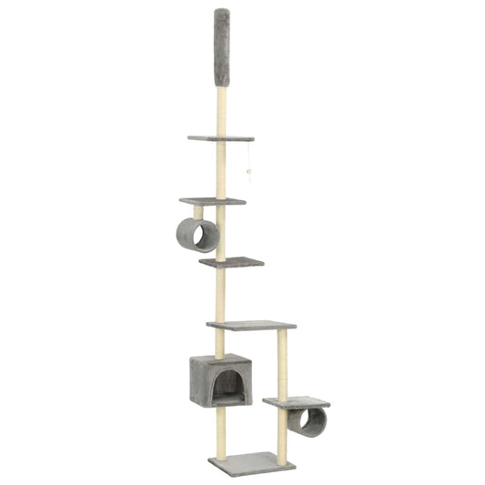 Cat Tree with Sisal Scratching Posts 260 cm Grey Cat Tree with Sisal Scratching Posts 260 cm Grey