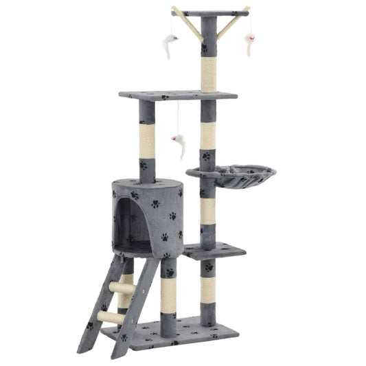 Cat Tree | Grey with paw prints Cat Tree | Grey with paw prints