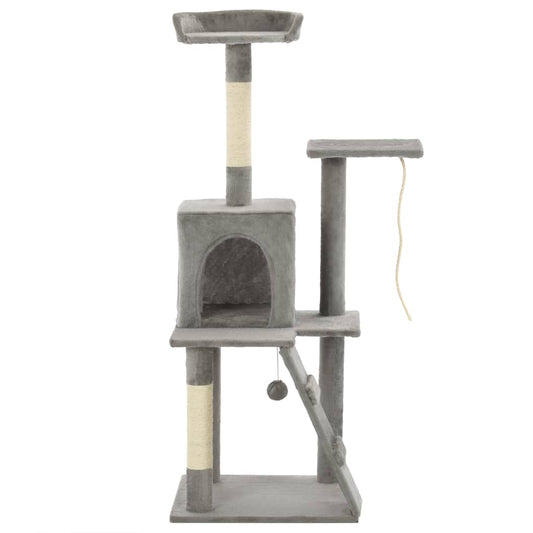 Cat Tree | Grey | Particle board, soft plush, sisal rope | Medium Cat Tree | Grey | Particle board, soft plush, sisal rope | Medium