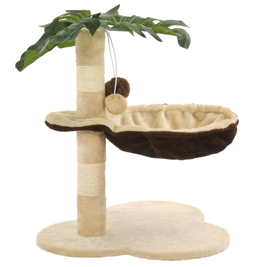 Cat Tree with Sisal Scratching Post 50 cm Beige and Brown Cat Tree with Sisal Scratching Post 50 cm Beige and Brown