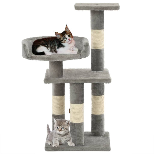 Cat Tree with Sisal Scratching Posts 65 cm Grey Cat Tree with Sisal Scratching Posts 65 cm Grey