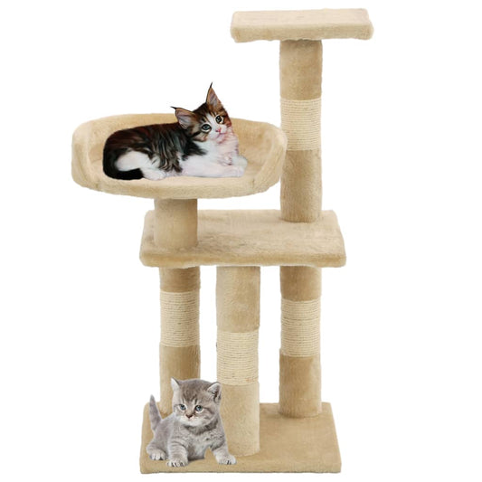 Cat Tree with Sisal Scratching Posts 65 cm Beige Cat Tree with Sisal Scratching Posts 65 cm Beige