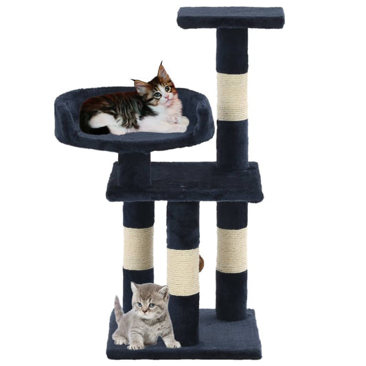 Cat Tree with Sisal Scratching Posts 65 cm Blue Cat Tree with Sisal Scratching Posts 65 cm Blue