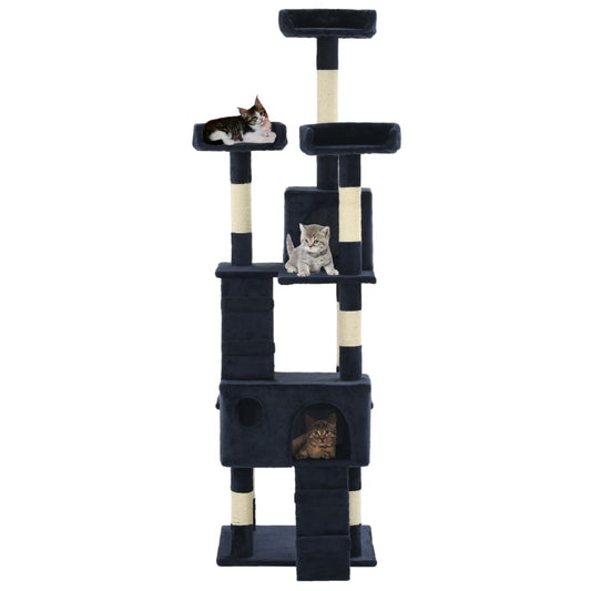 Cat Tree | Blue | Particle board, Soft plush, Sisal rope | Large Cat Tree | Blue | Particle board, Soft plush, Sisal rope | Large