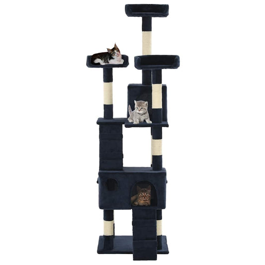 170616 vidaXL Cat Tree with Sisal Scratching Posts 170 cm Blue 170616 vidaXL Cat Tree with Sisal Scratching Posts 170 cm Blue
