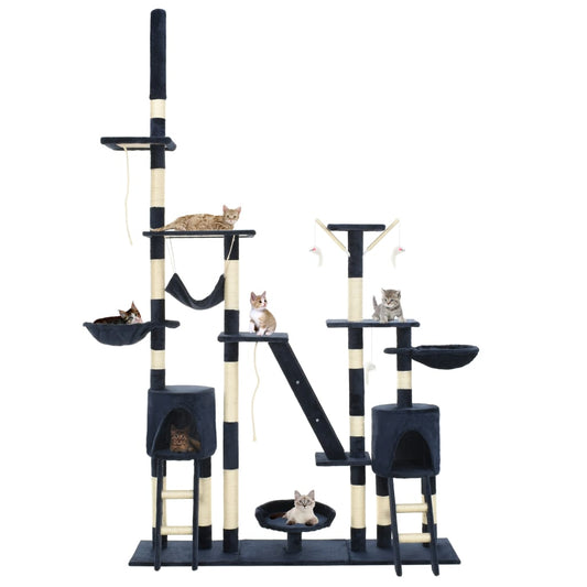 Cat Tree with Sisal Scratching Posts 230-250 cm Blue Cat Tree with Sisal Scratching Posts 230-250 cm Blue