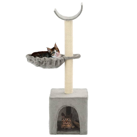 Cat Tree with Sisal Scratching Posts 105 cm Grey Cat Tree with Sisal Scratching Posts 105 cm Grey