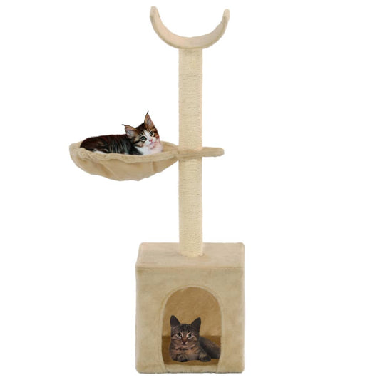 Cat Tree with Sisal Scratching Posts 105 cm Beige Cat Tree with Sisal Scratching Posts 105 cm Beige