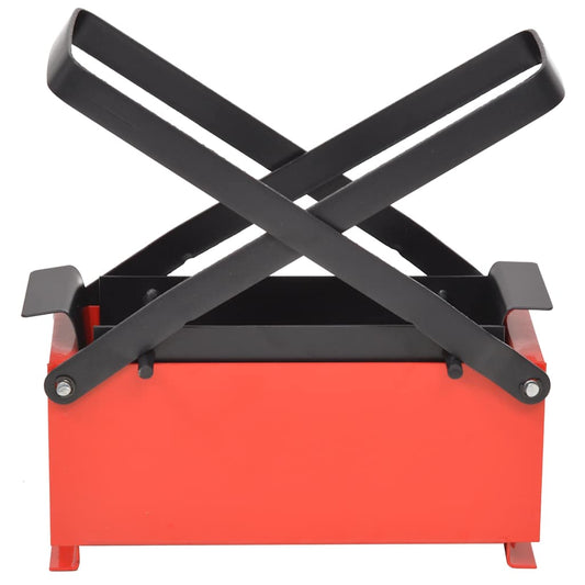 Paper Log Briquette Maker Steel 34x14x14 cm Black and Red Paper Log Briquette Maker Steel 34x14x14 cm Black and Red