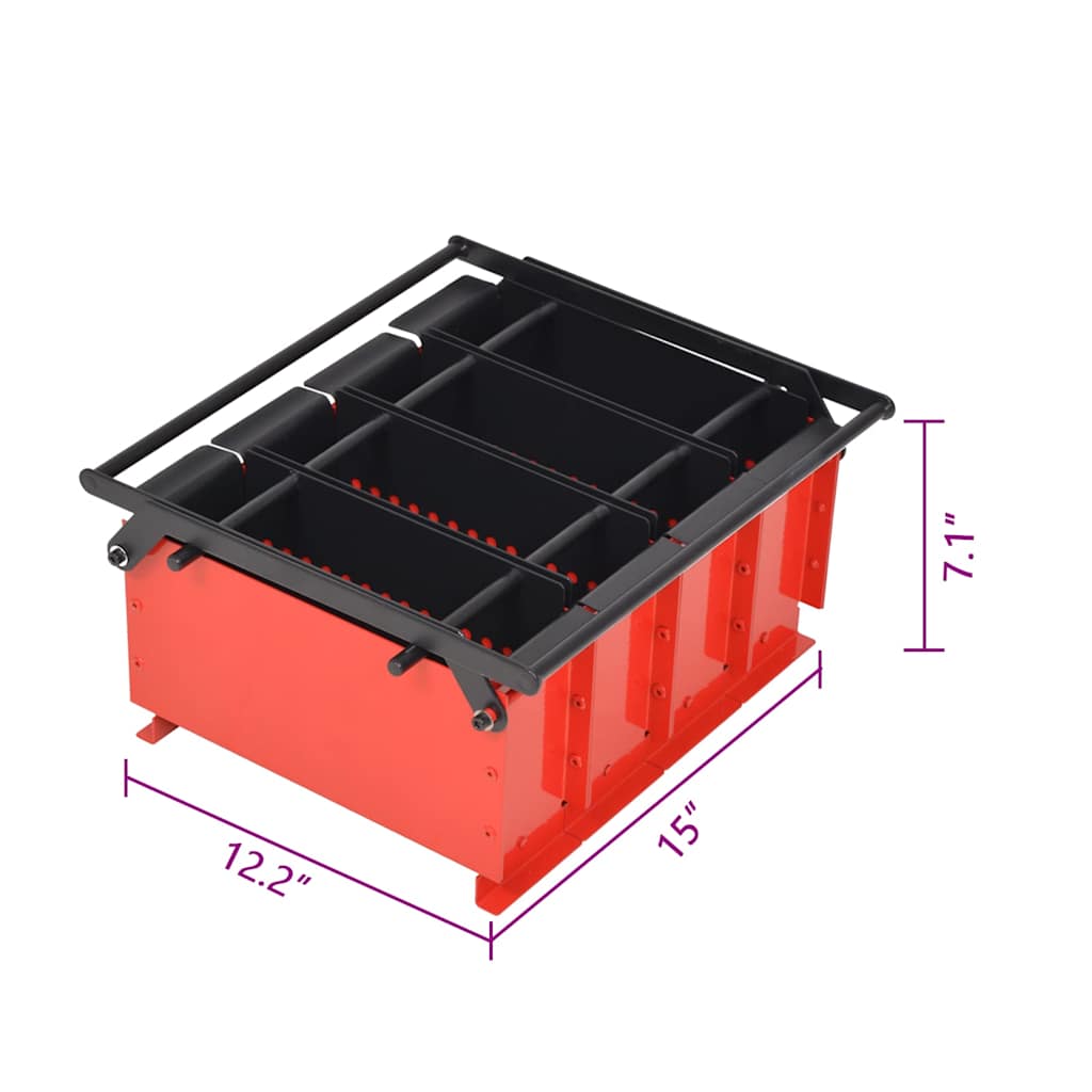 Paper Log Briquette Maker Steel 38x31x18 cm Black and Red