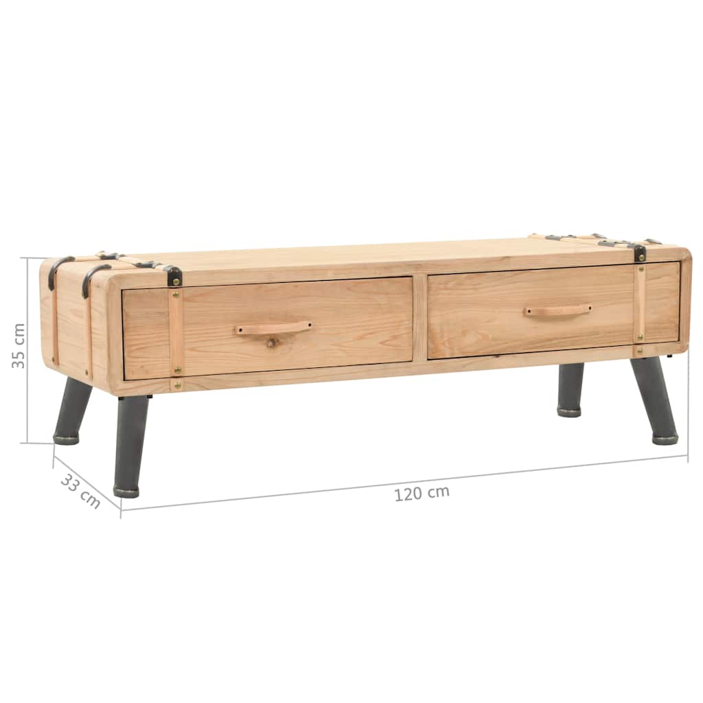 245773 vidaXL TV Cabinet Solid Fir Wood 120x33x35 cm