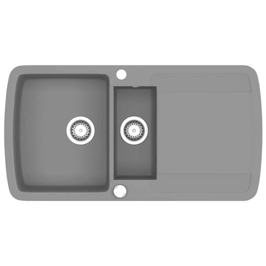 Granite Kitchen Sink Double Basin Grey Granite Kitchen Sink Double Basin Grey
