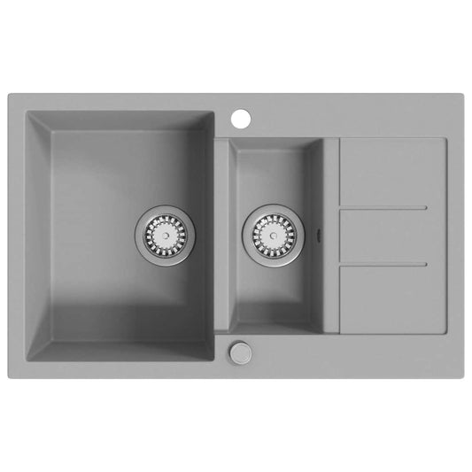 Granite Kitchen Sink Double Basin Grey Granite Kitchen Sink Double Basin Grey