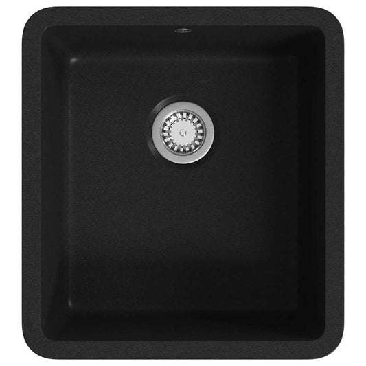 142960 vidaXL Granite Kitchen Sink Single Basin Black 142960 vidaXL Granite Kitchen Sink Single Basin Black