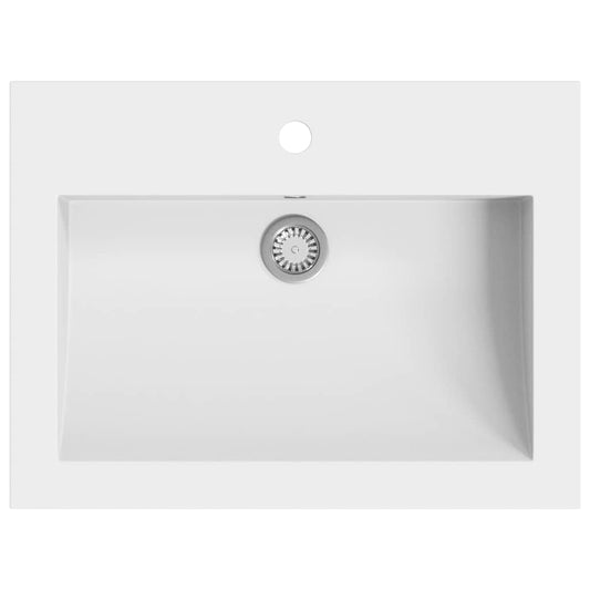 142964 vidaXL Granite Basin 600x450x120 mm White 142964 vidaXL Granite Basin 600x450x120 mm White