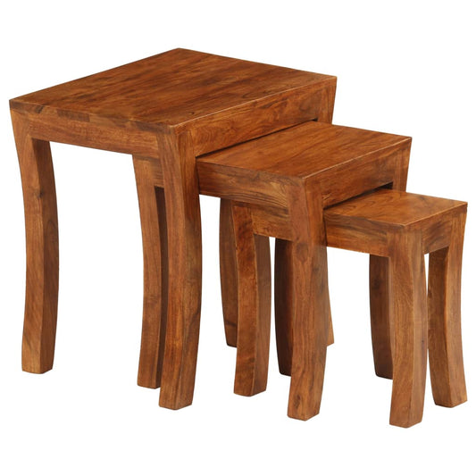 Nesting Table | Brown with a honey touch finish | Solid acacia wood Nesting Table | Brown with a honey touch finish | Solid acacia wood