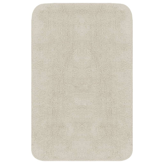 Bathroom Mat Set 3 Pieces Fabric White Bathroom Mat Set 3 Pieces Fabric White