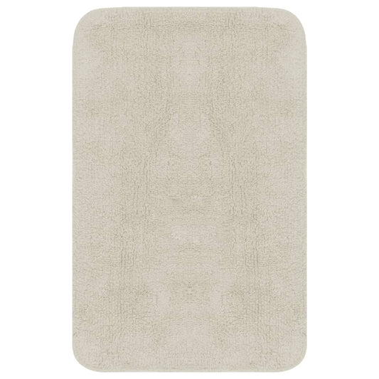 Bathroom Mat Set 2 Pieces Fabric White Bathroom Mat Set 2 Pieces Fabric White