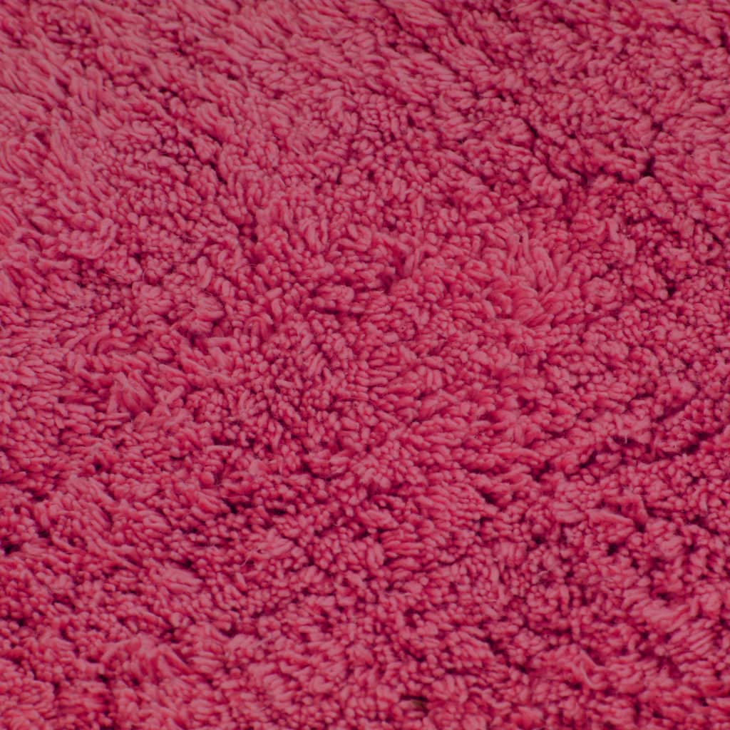Bathroom Mat Set 2 Pieces Fabric Fuchsia