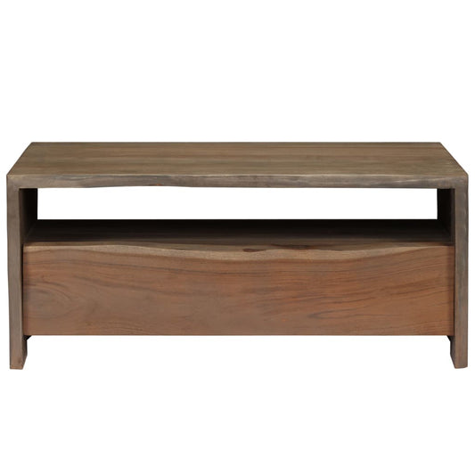 Coffee Table Solid Acacia Wood Live Edges 90x50x40 cm Grey Coffee Table Solid Acacia Wood Live Edges 90x50x40 cm Grey