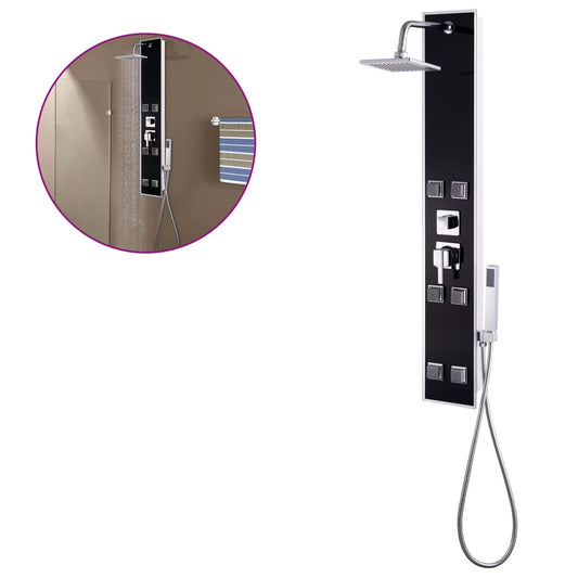 Shower Panel Unit Glass 18x42.1x120 cm Black Shower Panel Unit Glass 18x42.1x120 cm Black