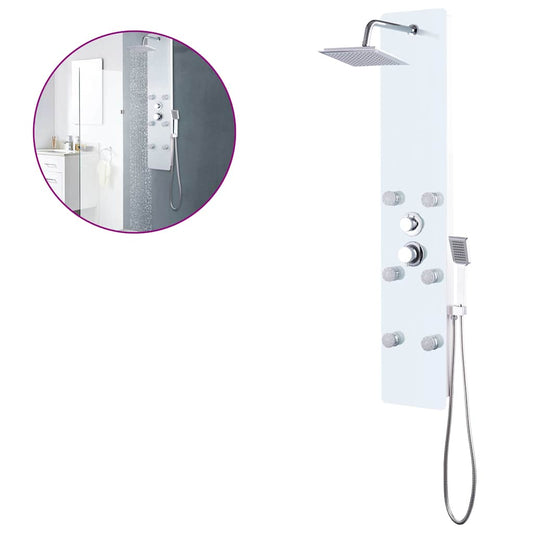 142992 vidaXL Shower Panel Unit Glass 25x44,6x130 cm White 142992 vidaXL Shower Panel Unit Glass 25x44,6x130 cm White