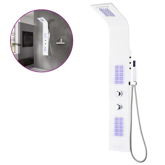 Shower Panel Unit Aluminium 20x44x130 cm White Shower Panel Unit Aluminium 20x44x130 cm White