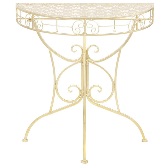 Side Table Vintage Style Half Round Metal 72x36x74 cm Gold Side Table Vintage Style Half Round Metal 72x36x74 cm Gold