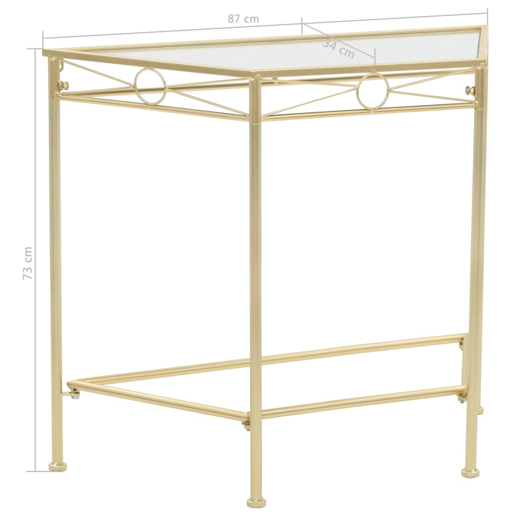 245934 vidaXL Side Table Vintage Style Metal 87x34x73 cm Gold