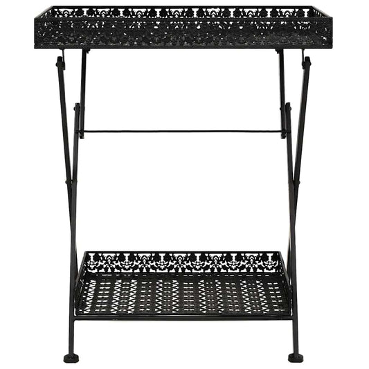245941 vidaXL Folding Tea Table Vintage Style Metal 58x35x72 cm Black 245941 vidaXL Folding Tea Table Vintage Style Metal 58x35x72 cm Black