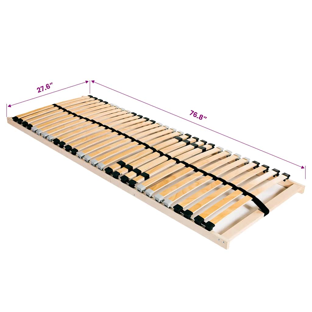 Slatted Bed Base with 28 Slats 7 Zones 70x200 cm