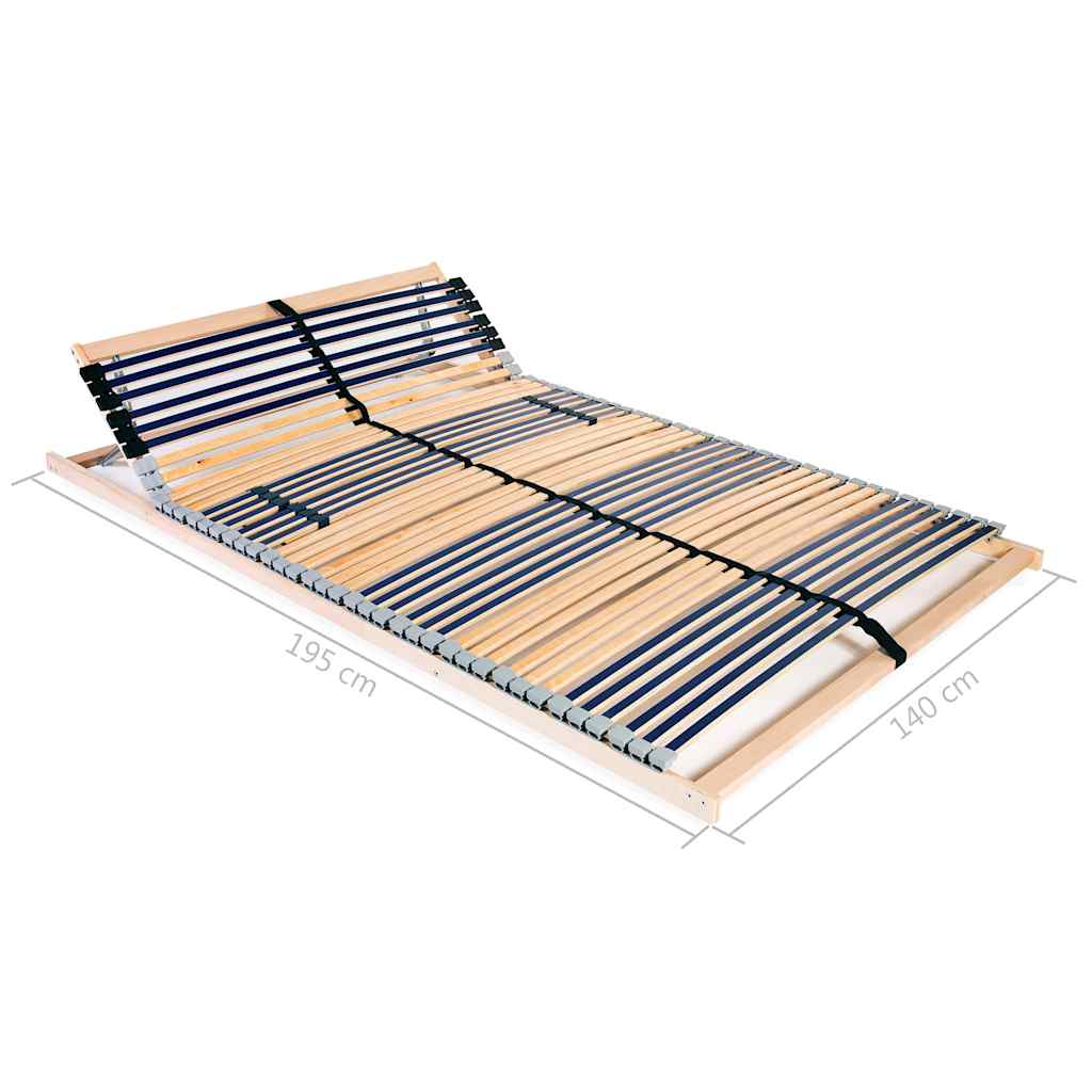 Slatted Bed Base without Mattress with 42 Slats 7 Zones 140x200 cm