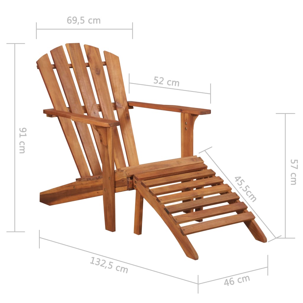 Garden Chair | Brown | Solid acacia wood | Standard | Foldable