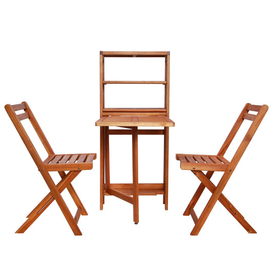 Bistro Set | Natural wood | Solid acacia wood | 2-seater | Foldable Bistro Set | Natural wood | Solid acacia wood | 2-seater | Foldable