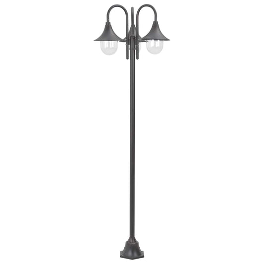 Garden Post Light E27 220 cm Aluminium 3-Lantern Bronze Garden Post Light E27 220 cm Aluminium 3-Lantern Bronze
