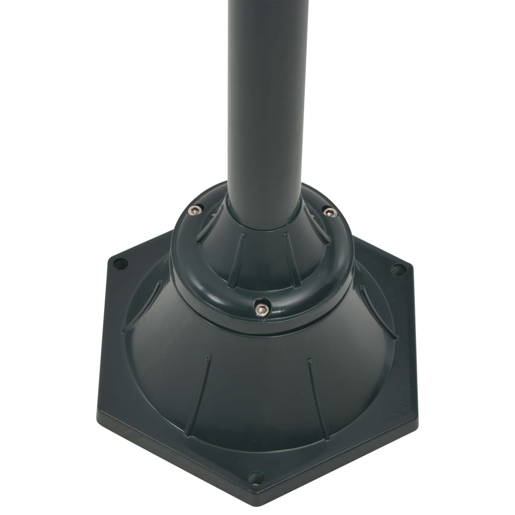 44217 vidaXL Garden Post Light E27 220 cm Aluminium 2-Lantern Dark Green