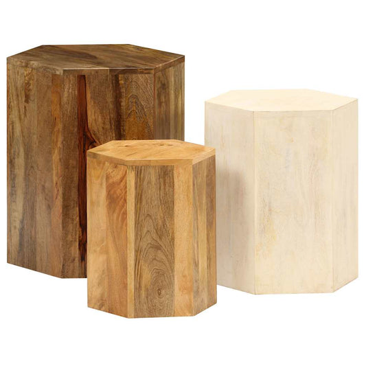 246321 vidaXL Coffee Table Set 3 Pieces Solid Mango Wood 246321 vidaXL Coffee Table Set 3 Pieces Solid Mango Wood